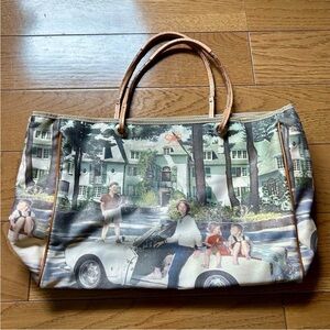 Anya Hindmark Vintage-Inspired Printed Tote Bag in Multi-Color